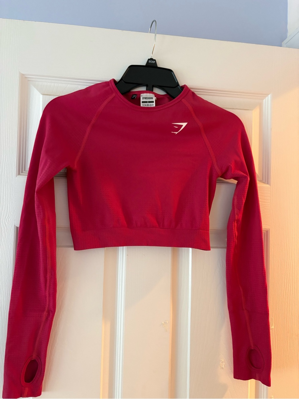 Gymshark Fuchsia Seamless Cropped Long-Sleeve Top